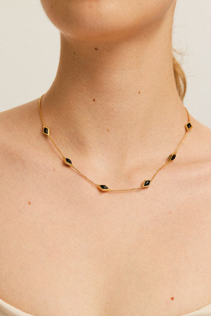 「Nocturne」Mini Rhombus Charm Necklace