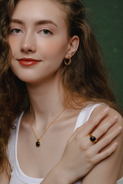 「Astra」 Gold Hoop Earrings