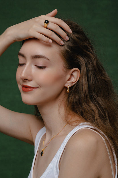 「Astra」 Gold Hoop Earrings