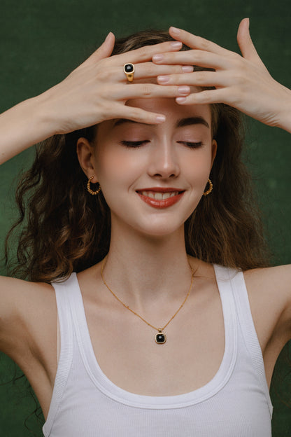 「Astra」 Gold Hoop Earrings