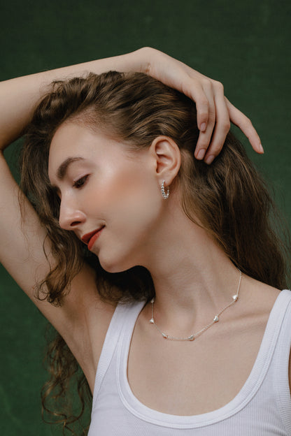 「Astra」Silver Hoop Earrings