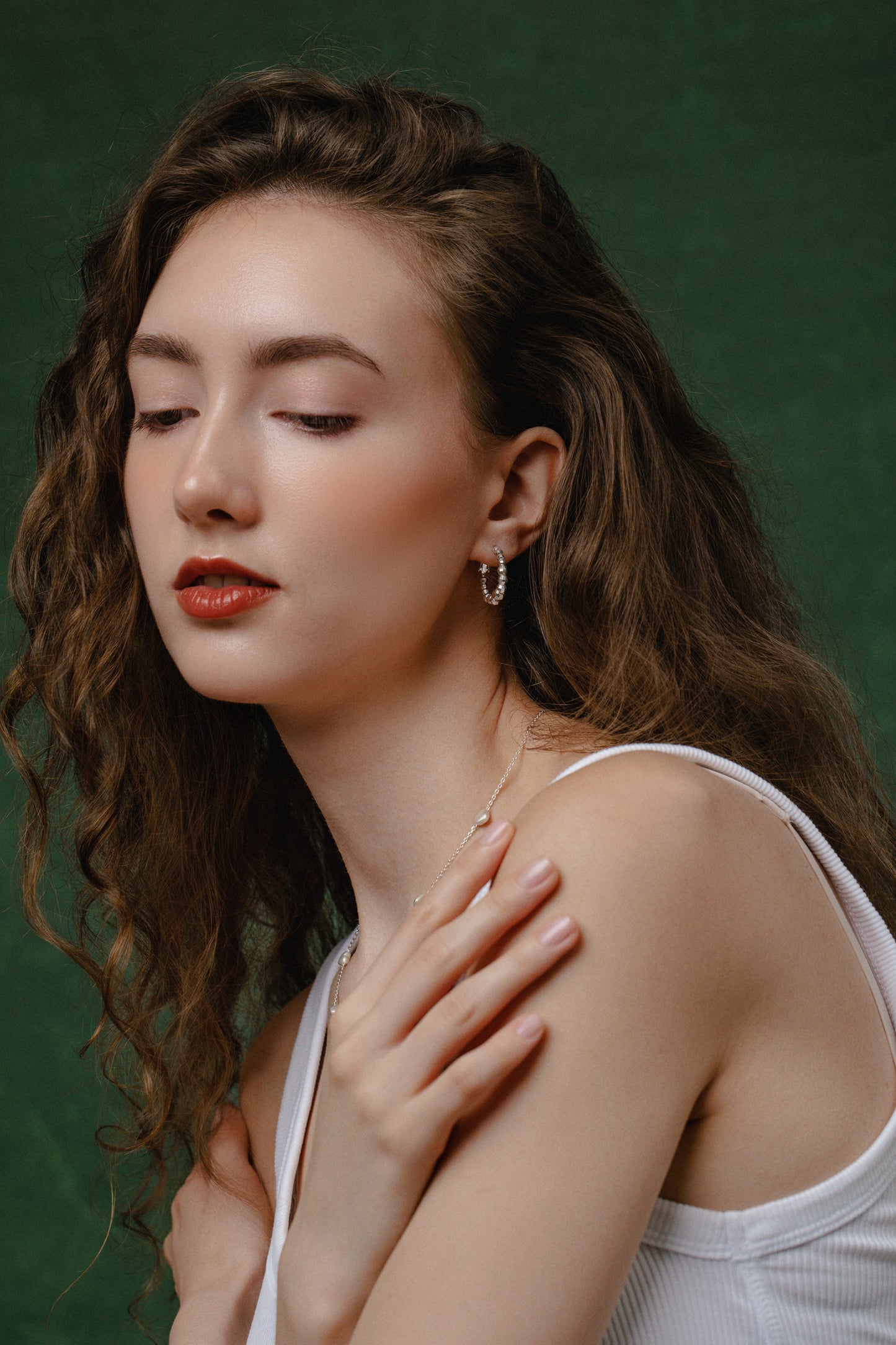 「Astra」Silver Hoop Earrings