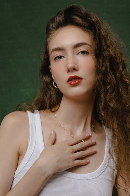 「Astra」Silver Hoop Earrings