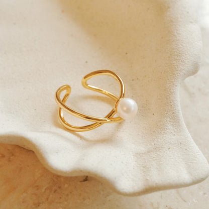 「Wavelet」Freshwater Pearl Ring