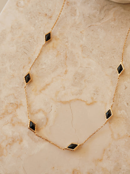「Nocturne」Mini Rhombus Charm Necklace