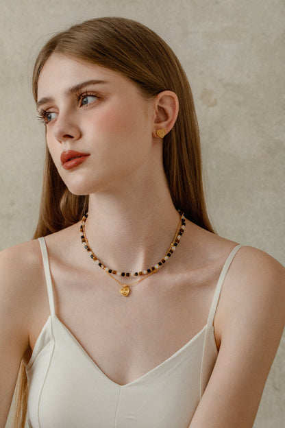 「Amour」Nested Heart Stud Earrings