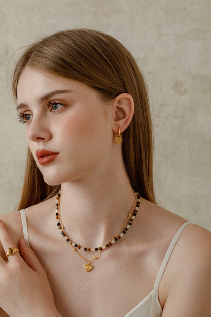 「Amour」Nested Heart Pendant Necklace