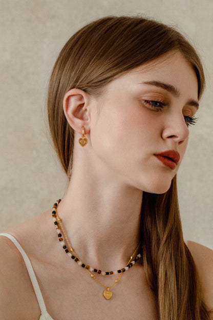 「Amour」Nested Heart Hoop Earrings