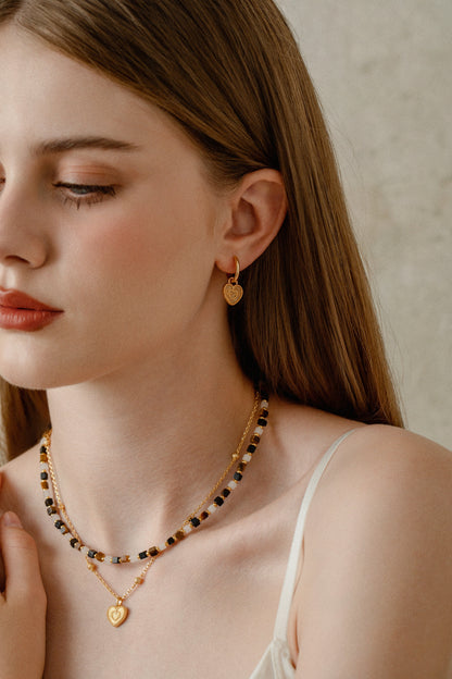 「Amour」Nested Heart Hoop Earrings