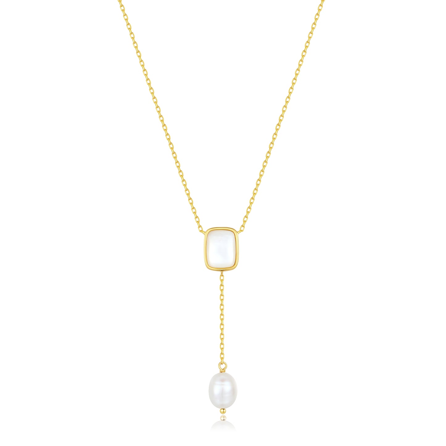 「Allure」Mother-Of-Pearl with Pearl Drop Necklace