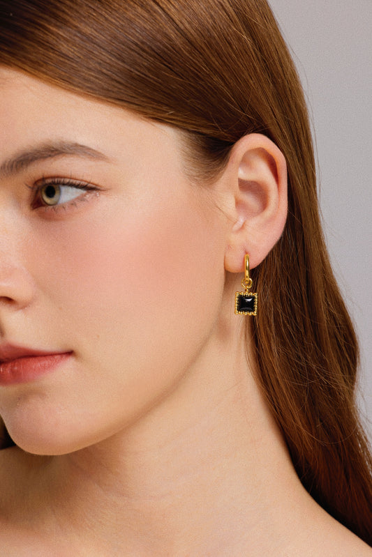 「Nocturne」Square hoop earrings