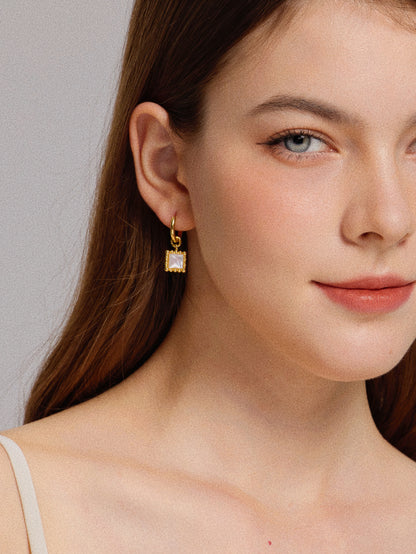 「Luna」Square hoop earrings