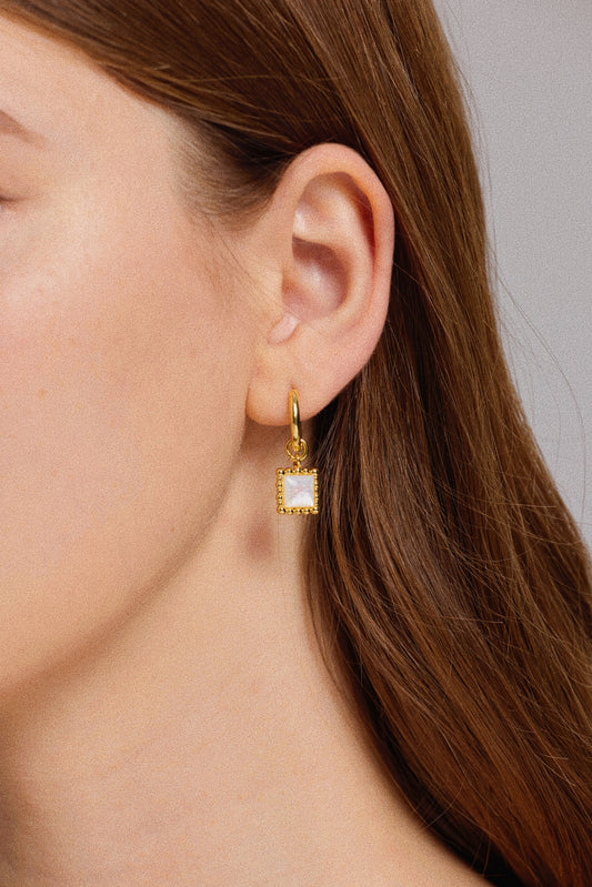 「Luna」Square hoop earrings