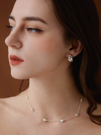 「Puff」mini silver hoop earrings
