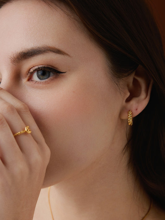 「Twist」mini hoop earrings