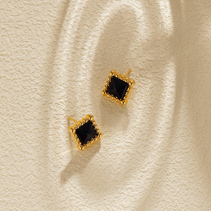 「Nocturne」Square stud earrings