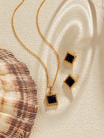 「Nocturne」Square pendant necklace