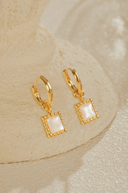 「Luna」Square hoop earrings