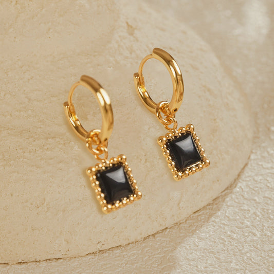 「Nocturne」Square hoop earrings