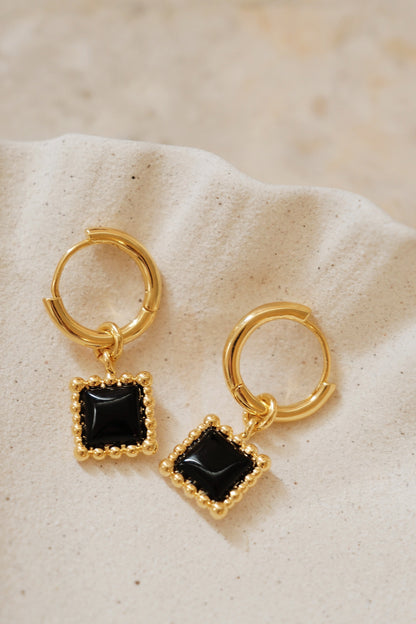 「Nocturne」Square hoop earrings