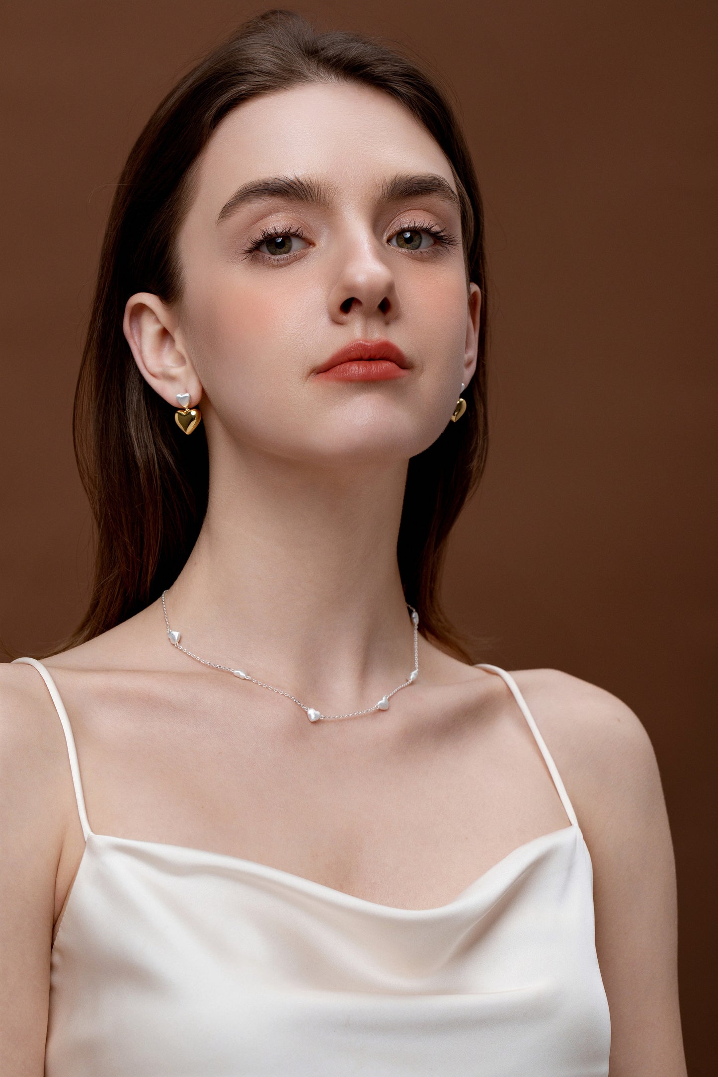 「Amour」Mini Charm Silver Necklace Alternating