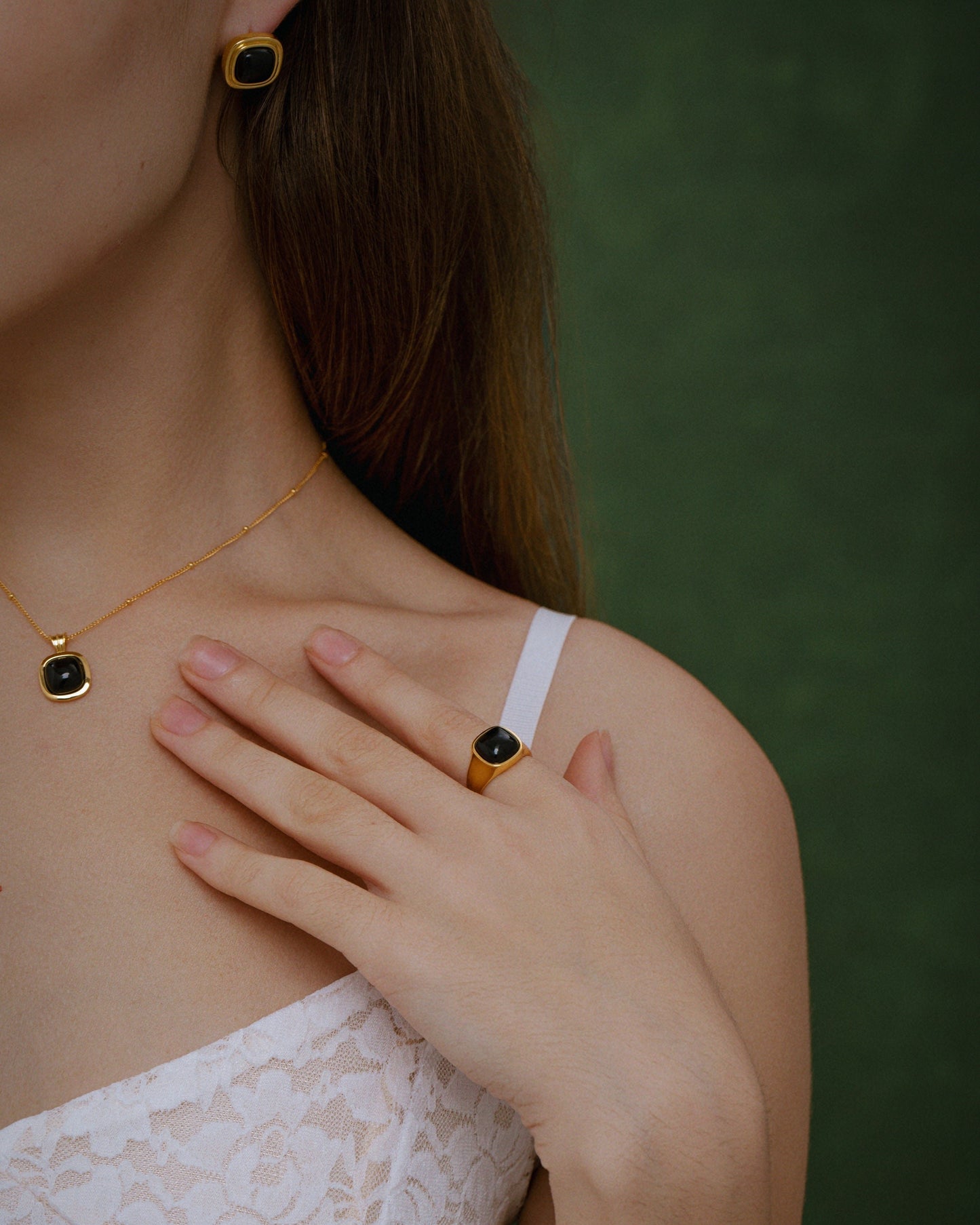 「Nocturne」Black Onyx Square Ring