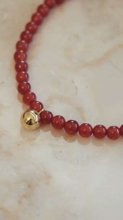 「Lucky」Red Agate Gemstone Necklace